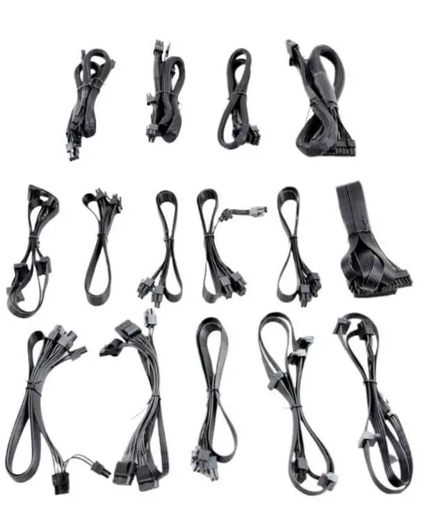 Alt view image 2 of 5 - Wen ST for SF1000 SF750 SF600 SF450 PSUs, Type 4 Modular Power Cable, 6+2 PCIe & 4+4 CPU, SATA, 24 Pin ATX(Whole Set)