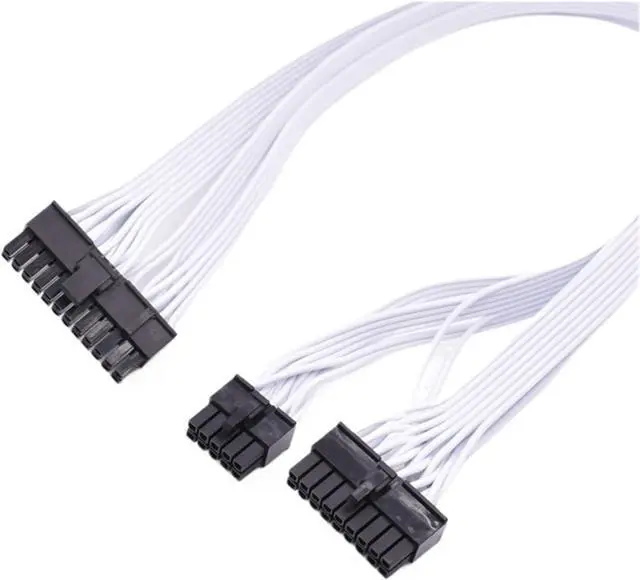 Alt view image 3 of 5 - 18 Pin + 10 Pin to 24 Pin ATX PSU Power Adapter Cable for Seasonic Power Supply 60cm(White)