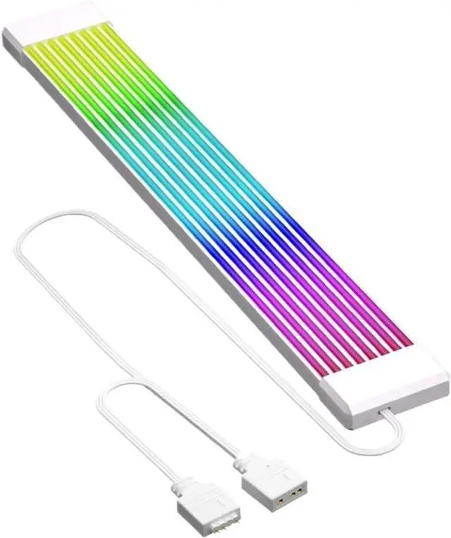 Main image of KUNSR 5V ARGB Motherboard Cable 24Pin PSU RGB Cable Extensions Flexible L*/ED Strip Light DIY Kit for Computer Power Supply(X8)