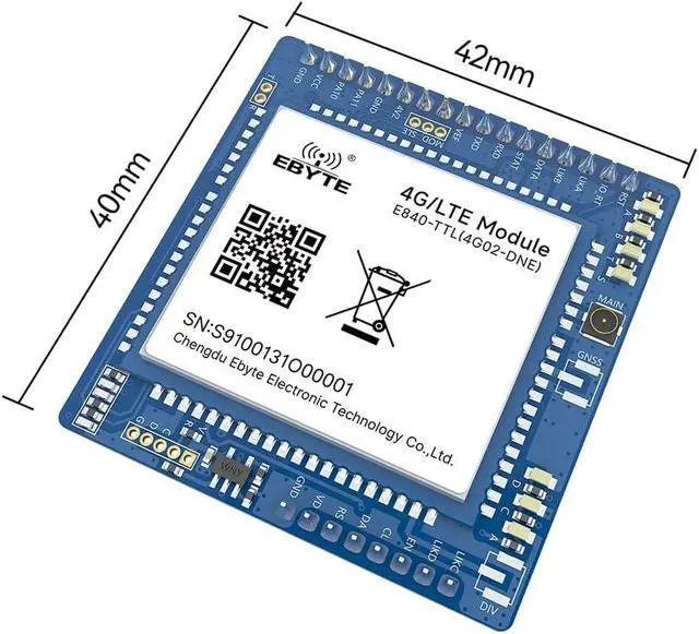Alt view image 6 of 6 - 4G LTE LTE-FDD WCDMA GSM E840-TTL(4G02-DNE) IPX Interface TTL UART Wireless Transceiver Serial Port to Server Bidirectional Module