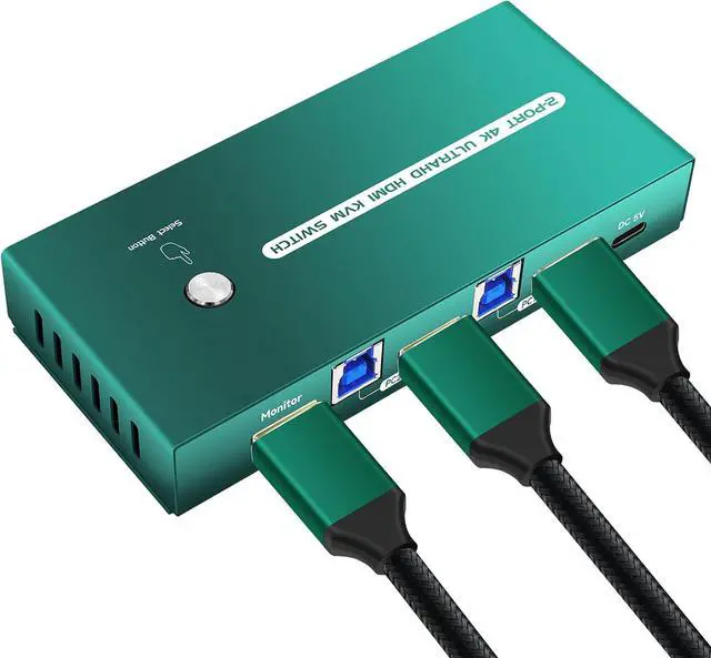 Main image of Kvm Switch 4 Monitors 2 Computers Displayport HDMI 4K 240Hz Hotkey Switching kvm Switches 4 Monitors 1440P 144Hz 165Hz 240hz Qual Monitor Switch displayport HDMI FreeSync G-SYNC (1 Monitor 2 PC)