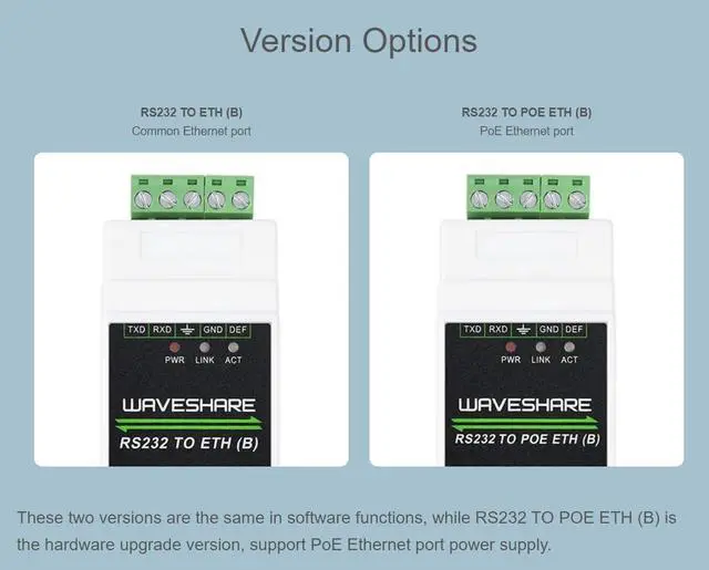 Alt view image 2 of 6 - Industrial Serial Server RS232 to RJ45 Ethernet TCP/IP to Serial Rail-Mount Support with POE Function