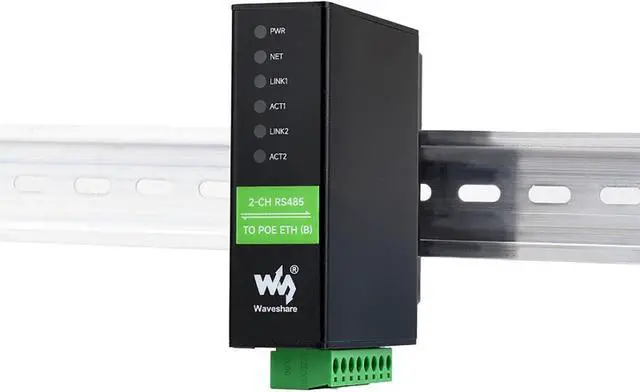 Main image of Industrial Serial Module 2-Ch RS485 to RJ45 Ethernet Serial Server Dual ETH Ports POE Network Port Bi-Directional Transparent Transmission