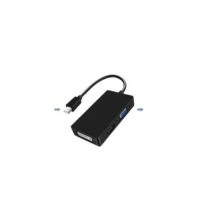 Alt view image 3 of 3 - M1ni DP to HDTV DVI V/GA 3IN1 DisplayPort Adapter Converter Cord for Projector TV PC Computer Accessories(Black)