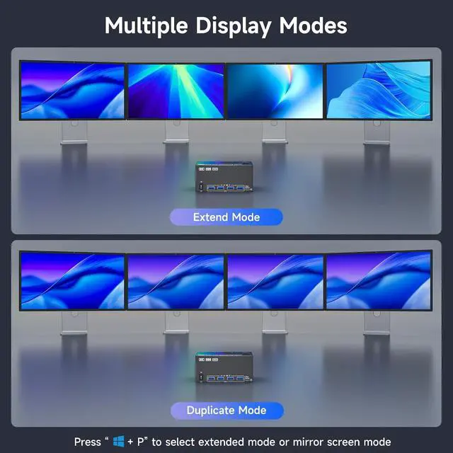 Alt view image 5 of 7 - Quad Monitor KVM Switch 4 Monitors 2 Computers 2K144Hz/4K@120Hz,Quad Monitor KVM Switch for 2 PC Share 4 Monitors and Keyboard and Mouse,with Wired Remote and USB Cables,Input 2 HD+2 DP Port