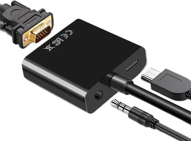 Main image of HDMI-Compatible to Cable Converter with Power Supply Adapter FHD 1080P for Tablet Desktop PC Projector TV(White DC Audio)
