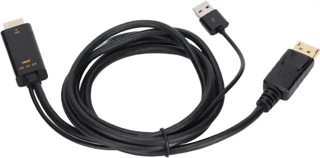 Main image of HD Multimedia Interface to DisplayPort Converter Cable, 4K Ultra HD Resolution, Male to Female Extension Adapter Cord, Compatible with Laptops, Desktops and Large Visual Monitors,