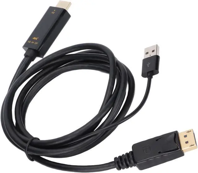 Alt view image 4 of 7 - HD Multimedia Interface to DisplayPort Converter Cable, 4K Ultra HD Resolution, Male to Female Extension Adapter Cord, Compatible with Laptops, Desktops and Large Visual Monitors,