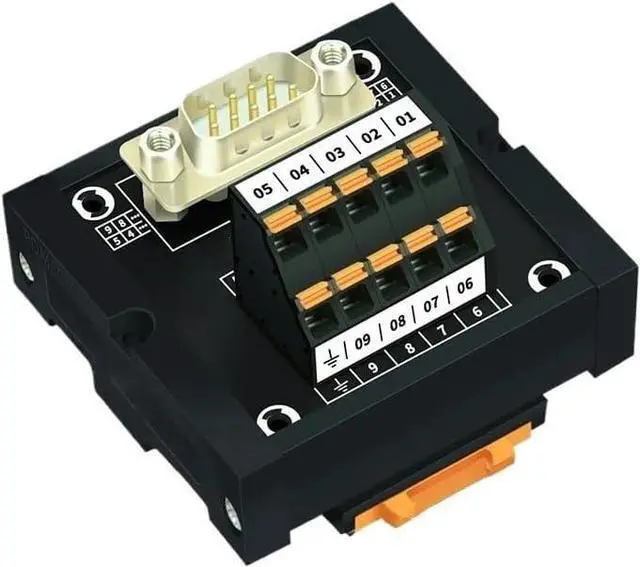 Main image of D-Sub Rail Mount Interface Module DB9 Female Breakout Board DB9 Splitter(White)