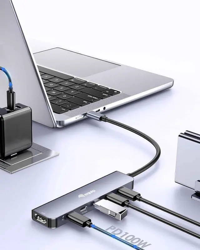 Alt view image 2 of 7 - Equip Adapter USB-C->HDMI/3xUSB-C/USB PD 4K/60Hz 0.25m