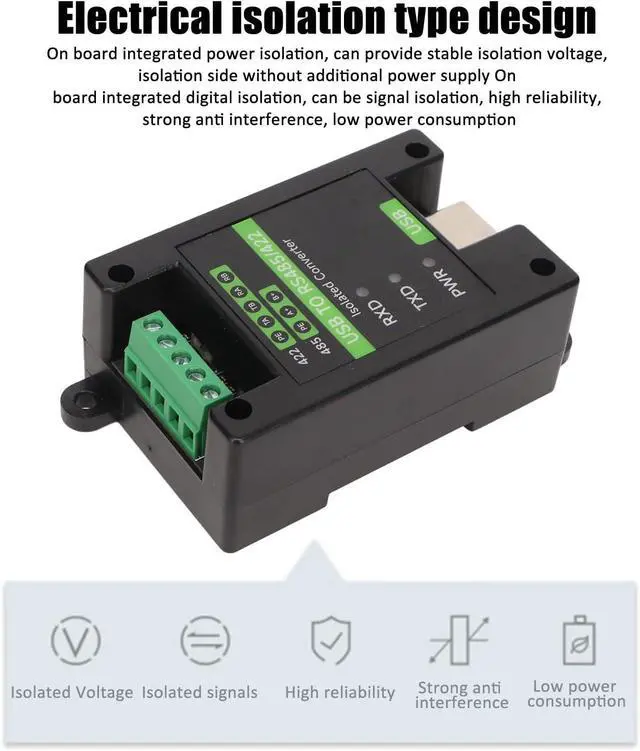 Alt view image 6 of 7 - USB to RS485 RS422 Industrial Isolati Converter, Beacon Isolati Low Power Consumpti Anti Interference, 600W Protect 3 LED Indicators for Win 10 8.1 8 7