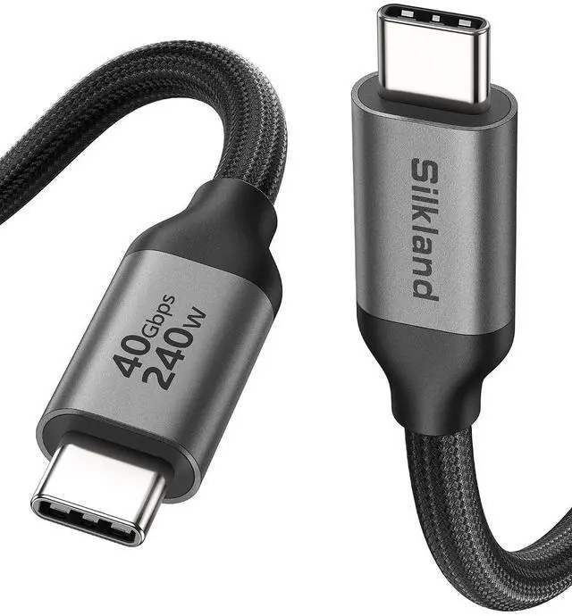 Main image of Silkland USB 4 for Thunderbolt 4 Cable 6.6FT/2M, 40Gbps Data Transfer, 8K/5K@60Hz, 4K@240Hz, 240W Charging, Braided USB C Video Cable Compatible with MacBook, iPhone 17/16, Monitor, SSD, iPad