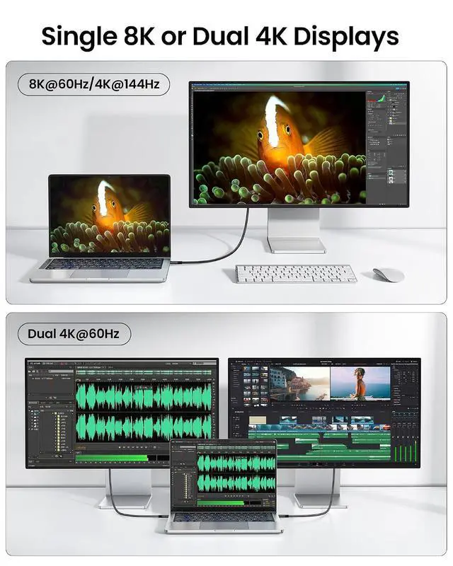 Alt view image 4 of 7 - Silkland USB 4 for Thunderbolt 4 Cable 6.6FT/2M, 40Gbps Data Transfer, 8K/5K@60Hz, 4K@240Hz, 240W Charging, Braided USB C Video Cable Compatible with MacBook, iPhone 17/16, Monitor, SSD, iPad