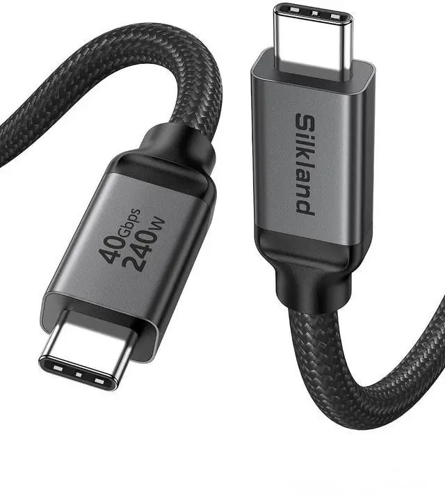 Main image of Silkland USB 4 for Thunderbolt 4 Cable 6.6FT/2M, 40Gbps Data Sync, 8K Display/4K@240Hz, 240W Charging, USB C Video Cable Compatible for Thunderbolt 3, MacBook, Monitor, Docking, iPhone 17/16,SSD