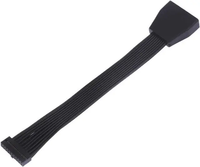 Main image of USB 3.0 Internal Extension Header Adapter 19 20 Pin Black Flat Wire 5.9inch 15cm Compatible with Motherboard