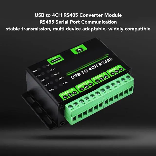 Alt view image 2 of 7 - flexman USB to 4CH RS485 Converter, 5V 23.6mA 1200~460800bps Onboard TVS Anti Thunder, 120R Resistors Industrial Isolated Adapter for Communication