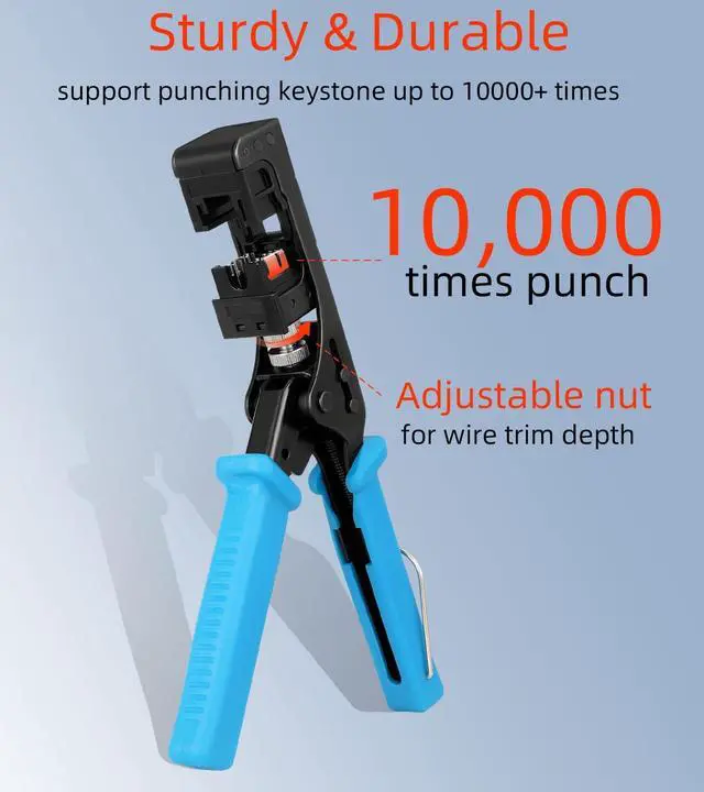 Alt view image 5 of 6 - Rapink Speed Keystone Jack Tool for 90 Degree RJ45 Keystone, Ethernet Keystone Punch Down Tool for Time-saver and Effort-saver, Cat 6 Punch Down Tool Finger-hurt-free (Only for Rapink Keystone)