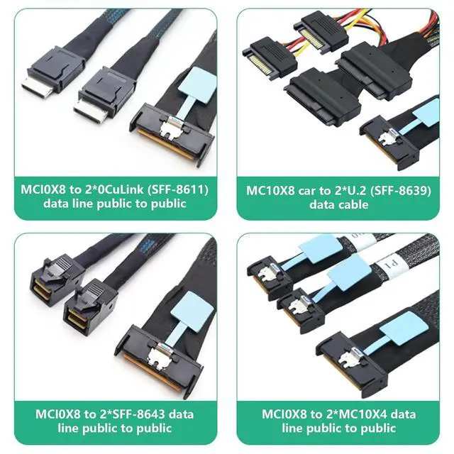 Alt view image 2 of 7 - 8i 74Pin to Two 8611 Interfaces Conversion Adapter Cable Extender Cord for Hard Disk Server Cable 50CM