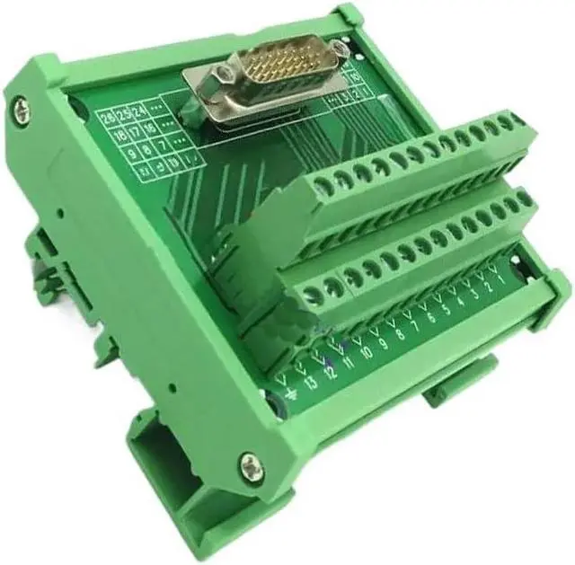 Alt view image 3 of 3 - DB26 26 Pin Male Female Adapter Signals Terminal Breakout Rail Mounting Adapter Connector(DB26 Female)