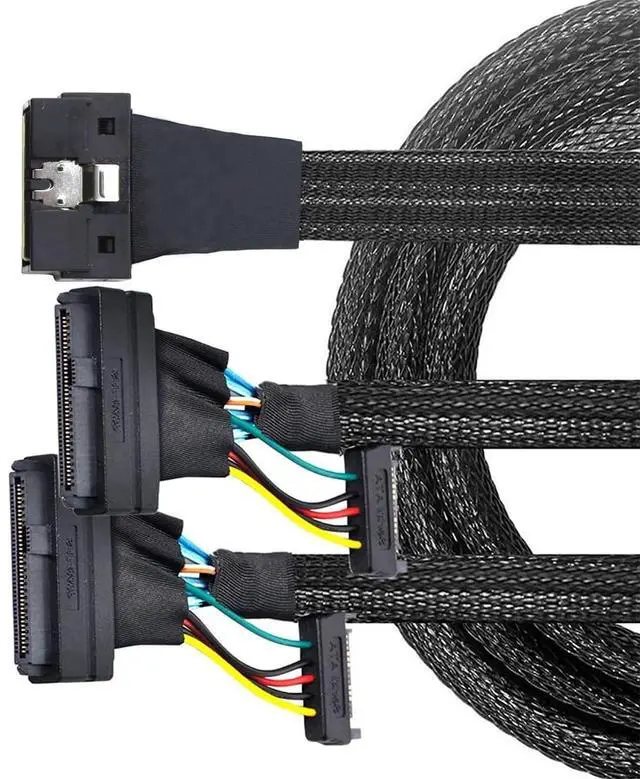 Main image of NVME PCIe HDDs Cable SFF 8654 8I to 2X SFF 8639 Adapter PCIE All inclusives Cable with Secure Connection