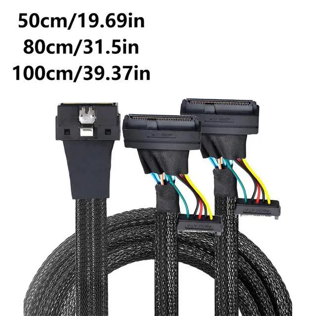 Alt view image 5 of 7 - NVME PCIe HDDs Cable SFF 8654 8I to 2X SFF 8639 Adapter PCIE All inclusives Cable with Secure Connection