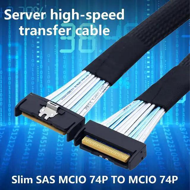 Alt view image 2 of 7 - High Speed 8i 74P Male to 2xSFF 8654 4I Male Extension Cable Adapter Cable Data Transfer Server Cable
