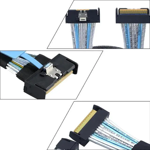 Alt view image 3 of 7 - High Speed 8i 74P Male to 2xSFF 8654 4I Male Extension Cable Adapter Cable Data Transfer Server Cable