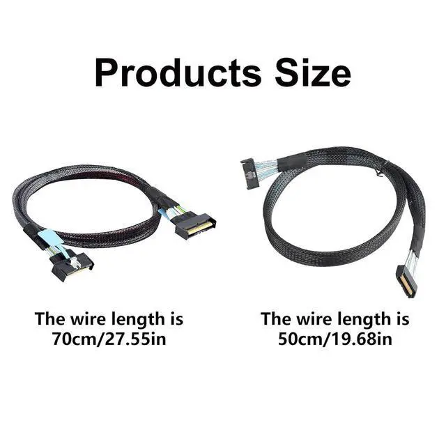 Alt view image 4 of 7 - High Speed 8i 74P Male to 2xSFF 8654 4I Male Extension Cable Adapter Cable Data Transfer Server Cable
