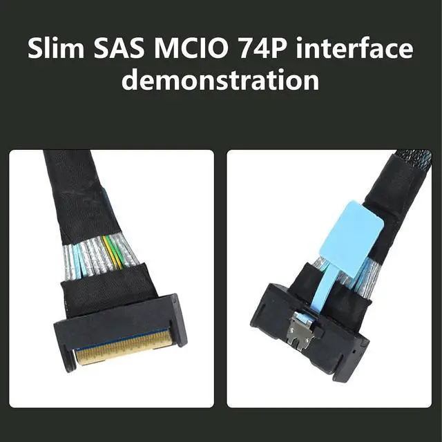 Alt view image 5 of 7 - High Speed 8i 74P Male to 2xSFF 8654 4I Male Extension Cable Adapter Cable Data Transfer Server Cable
