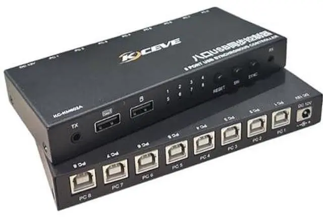Main image of 4/8 Ports USB Synchronous Control - KVM Switch/Distributor, Keyboard Mouse Sync Controller, DNF Multi Open Synchronizer/Sharer, Plug and Play Black DNF Game Distributor(8 Ports)