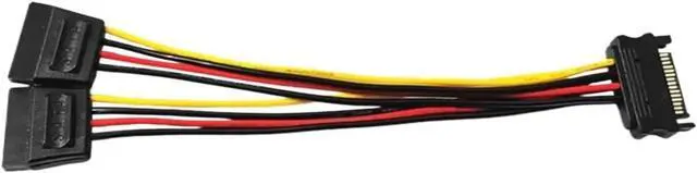 Alt view image 5 of 5 - 1/2/5 PCS 20CM 90 Degree Straight Elbow SATA 15-Pin Male to 2 x 15P Female Y 15Pin Power Cable HDD Splitter Connector Adapter(10PCS,Straight)