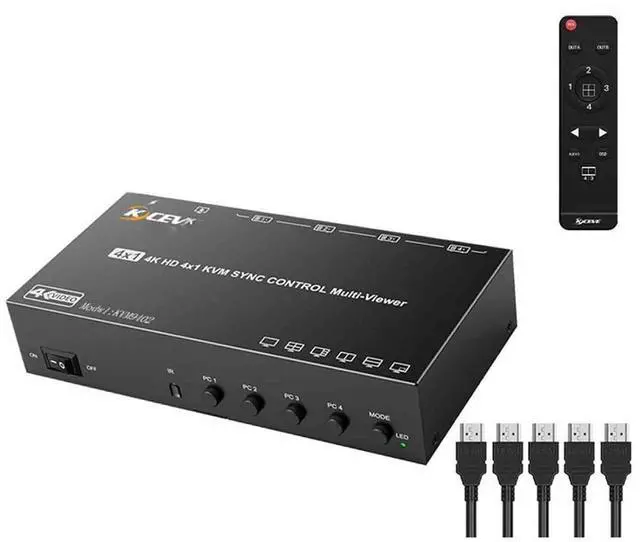 Main image of USB Computer Synchronization Control, HDMI Splitter, 4-in-1-out KVM Switch, Keyboard Mouse Split-Screen Synchronizer, Multi-Open DNF Game Control Synchronizer, Plug & Play