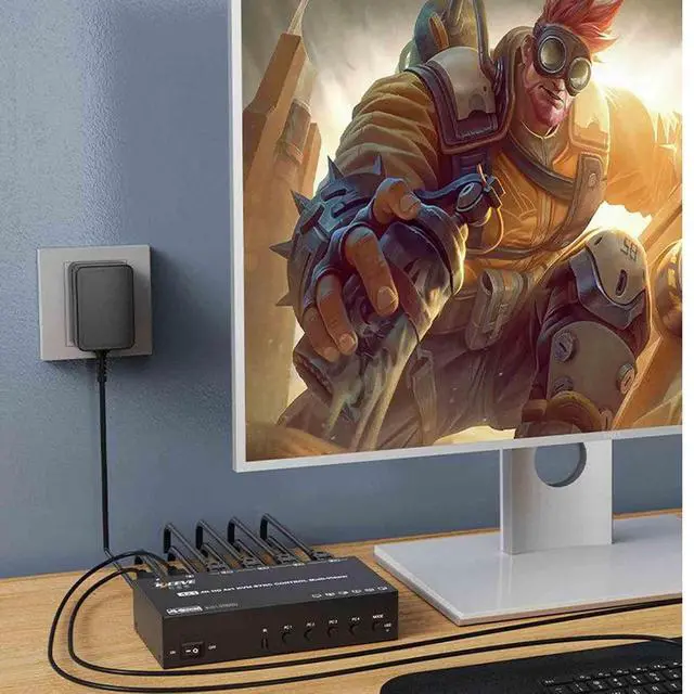 Alt view image 4 of 7 - USB Computer Synchronization Control, HDMI Splitter, 4-in-1-out KVM Switch, Keyboard Mouse Split-Screen Synchronizer, Multi-Open DNF Game Control Synchronizer, Plug & Play