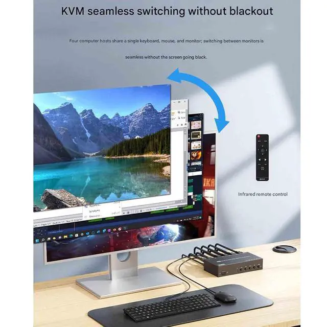 Alt view image 6 of 7 - USB Computer Synchronization Control, HDMI Splitter, 4-in-1-out KVM Switch, Keyboard Mouse Split-Screen Synchronizer, Multi-Open DNF Game Control Synchronizer, Plug & Play