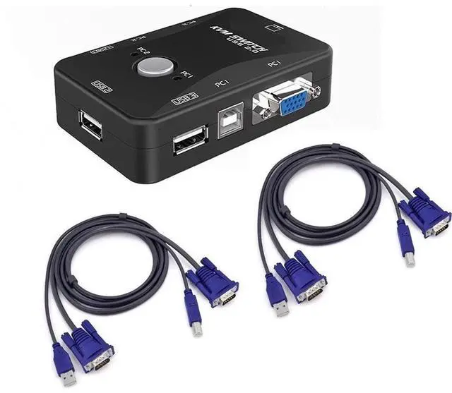 Main image of USB KVM Switch 2 Port VGA SVGA Switch Box USB 2.0 KVM Mouse Switcher Keyboard 1920 * 1440 Vga Splitter Box Sharing Switch(1 and 2)