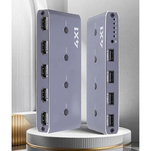Alt view image 4 of 7 - GOWENIC HDMI KVM 4 Computer, 4 Port HDMI USB for Computer Share a 4K 60Hz Monitor and USB Devices, Plug and Play KVM for Keybord Mouse Printer Hard Drive