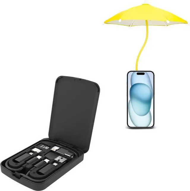 Main image of Kiorafoto Cable Card + Phone Umbrella: USB Adapter Kit with Magnetic Cell Phone Umbrella for Sun