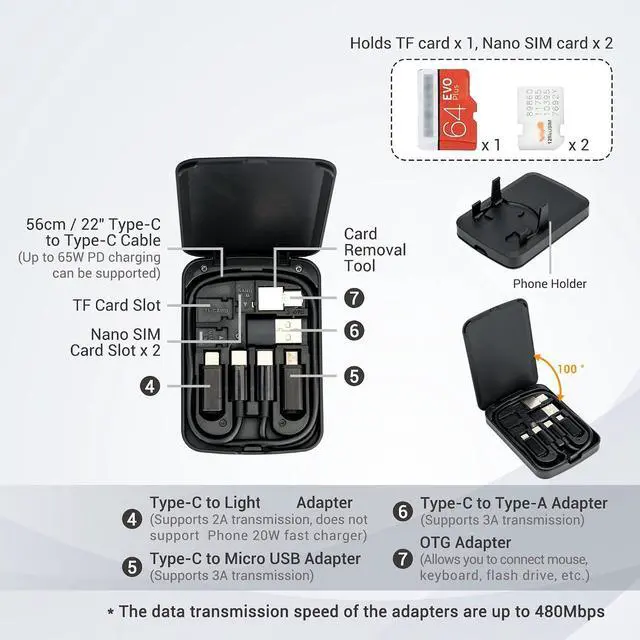 Alt view image 2 of 7 - Kiorafoto Cable Card + SSD Card CaseCompact Cable Card with M.2 NVMe SSD Card Case