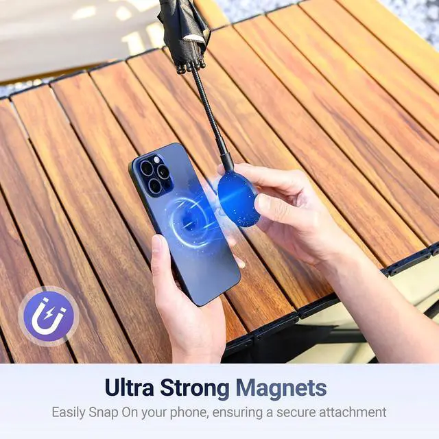 Alt view image 6 of 7 - Kiorafoto Cable Card + Phone Umbrella: USB Adapter Kit with Magnetic Cell Phone Umbrella for Sun