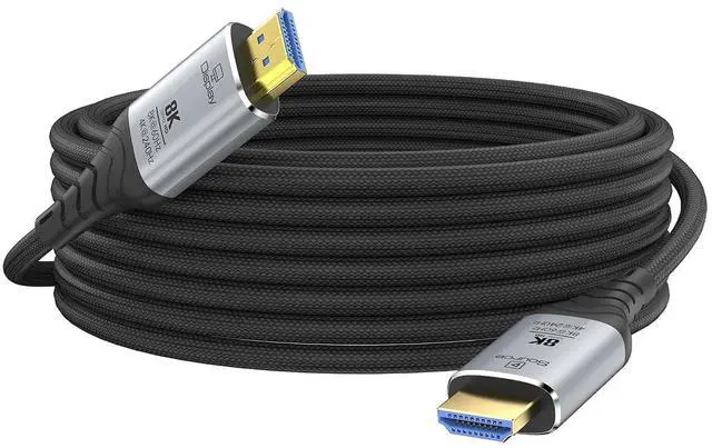 Main image of Fiber Optic HDMI Cable 50FT, 8K Long HDMI 2.1 Cable, 48Gbps Ultra High Speed Braided 8K@60Hz 4K@120Hz, Dynamic HDR, eARC, HDCP 2.2&2.3, 3D, for PS5, Xbox, HDTV, Laptop, Monitor