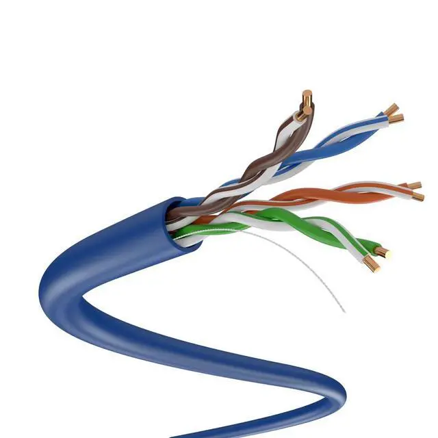 Alt view image 2 of 4 - CAT5e Ethernet Cable 1000ft 24AWG Solid CCA UTP Unshielded CAT 5e, High Speed Lan Network, RJ45 Cable, Easy Pull Box Ethernet Cord (Blue)