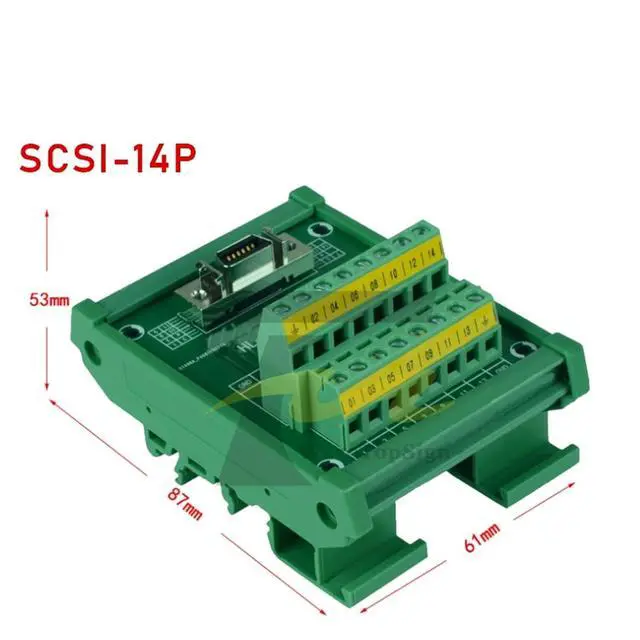 Alt view image 4 of 6 - Guide Rail Terminal Board SCSI14 SCSI20 SCSI26 SCSI36 SCSI50 SCSI68 SCSI100 Adapter Board I/O(SCSI 36P,5PCS)