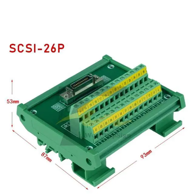 Alt view image 5 of 6 - Guide Rail Terminal Board SCSI14 SCSI20 SCSI26 SCSI36 SCSI50 SCSI68 SCSI100 Adapter Board I/O(SCSI 36P,5PCS)