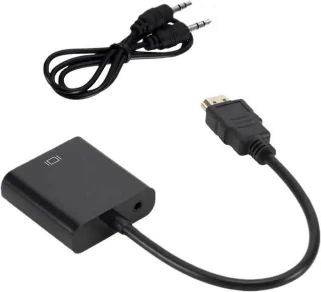 Alt view image 4 of 5 - HD 1080P HDMI to V/GA Converter Cord with Power Supply Male to Female Adapter for P;S/4 TV Box(Black with 2 Cables)
