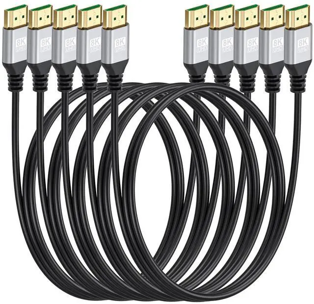 Main image of 8K Slim HDMI Cables 6FT 5-Pack, 48Gbps Ultra High-Speed, HDMI 2.1 Cord Supports VRR, ALLM, eARC, HDCP2.3, Dolby Atmos & DTS:X, HDR10+ for TV, Monitor, Computer, Laptop, Projector, PS5, Xbox