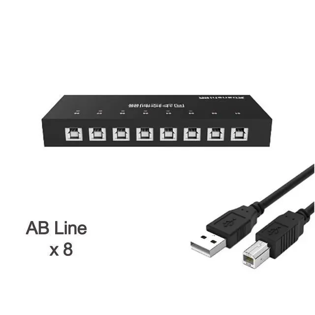 Alt view image 2 of 7 - Mobile Phone Controller - 4/8/16/32 Ports KVM Switch/Distributor, DNF Game Control Synchronizer, Keyboard Mouse Synchronous Sharer(AB-Line,8 Ports)