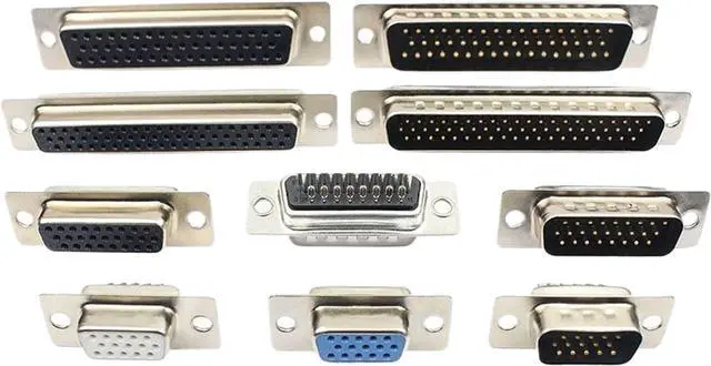 Main image of 5pcs 15 26 44 50 62 Pin Male Female Solder Type Connector Mount Serial Port Adapter 3 Rows DB15 DB26 DB44 DB50 DB62(50P Female Black)