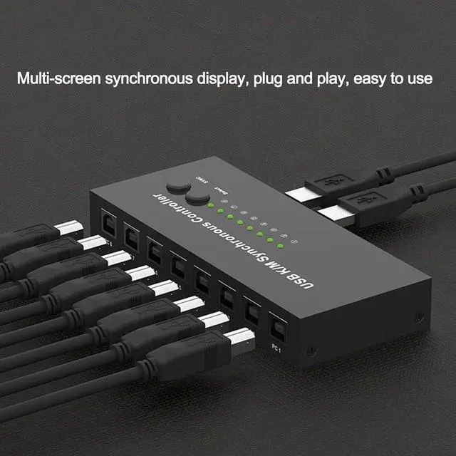 Alt view image 3 of 7 - KVM Switch/Distributor - 4/8/16 Port USB Keyboard Mouse Sync Controller, Multi Open Synchronizer, DNF Game Control Synchronizer, for Windows/Linux/Android/Netware Operating System(8 Ports)