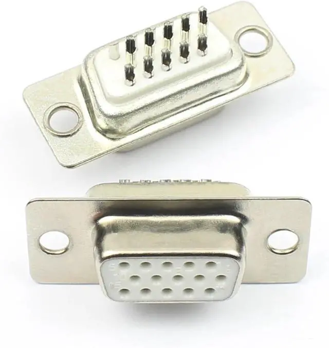Alt view image 4 of 6 - 5pcs 15 26 44 50 62 Pin Male Female Solder Type Connector Mount Serial Port Adapter 3 Rows DB15 DB26 DB44 DB50 DB62(50P Female Black)