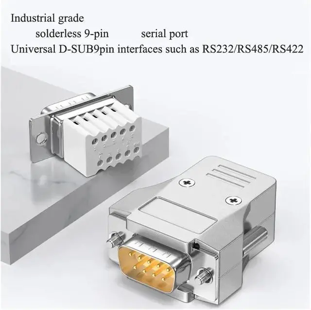 Alt view image 3 of 3 - 9Pin RS232 Connector DB9 Male Female Solderless Plug Industrial Universal 485/422 Serial Port Adapter(Male-Solid Pin)